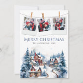 Aquareller Winterdorf Foto Collage Weihnachten (Vorderseite)