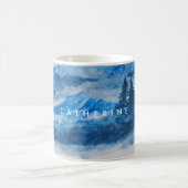 Aquareller Wintergebirge Landschaftsmalerei Kaffeetasse (Mittel)
