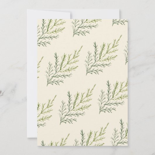 Aquareller Wintergrün verschoben Hochzeit Einladung (Rückseite)