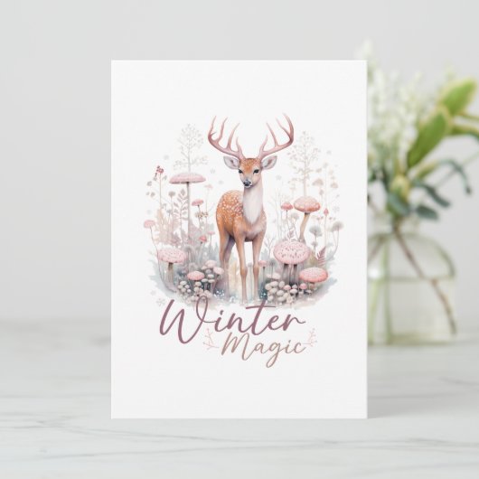 Aquareller Wintermagic Dee Einladung (Stehend Vorderseite)