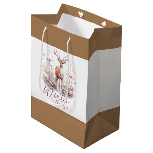 Aquareller Wintermagic Dee Mittlere Geschenktüte (Vorderseite Schrägansicht)