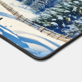 Aquareller Wintersport-Hintertafel Schreibtischunterlage (Ecke)