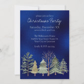 Aquareller Winterwald bei Nachtbäumen am Blauen Me Einladung (Vorderseite)