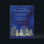 Aquareller Winterwald bei Nachtbäumen am Blauen Me Einladung<br><div class="desc">Diese schlichte und elegante Weihnachtsfeier-Party Einladung besticht durch ein gemütliches Aquarelldesign. Ein Bild eines Winterwaldes wird über den Boden gelegt,  mit verschiedenen,  schneebedeckten Bäumen. Im Hintergrund ist ein dunkelblau strukturiertes Design,  das an eine Winternacht erinnert.</div>