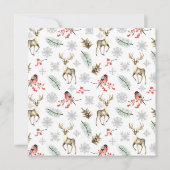 Aquareller Winterwald Ferienhaus Einladung (Rückseite)