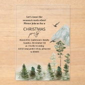 "Aquareller Winterwald Hirschfest Party | Acryleinladungen (Vorderseite)