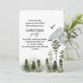 Aquareller Winterwald Hirschfest Party Einladung (Stehend Vorderseite)