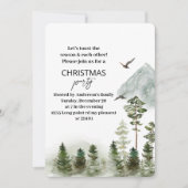 Aquareller Winterwald Hirschfest Party Einladung (Vorderseite)