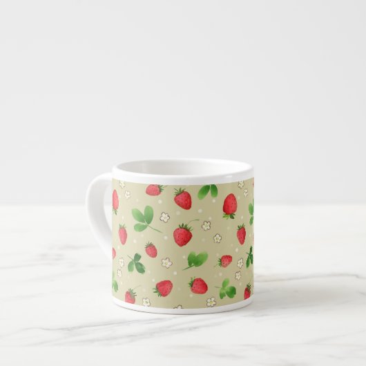 Aquarellerdbeermuster Espressotasse (Vorderseite Links)