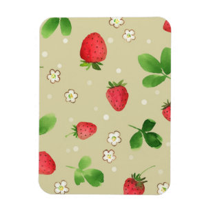 Aquarellerdbeermuster Magnet