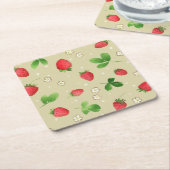 Aquarellerdbeermuster Rechteckiger Pappuntersetzer (angewinkelt)