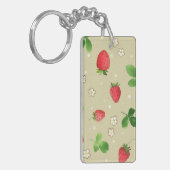 Aquarellerdbeermuster Schlüsselanhänger (Vorderseite links)