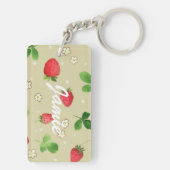 Aquarellerdbeermuster Schlüsselanhänger (Rückseite)