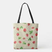 Aquarellerdbeermuster Tasche (Rückseite)