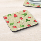 Aquarellerdbeermuster Untersetzer (Linke Seite)