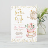 Aquarelles Brautparty Tee Party Einladung (Stehend Vorderseite)