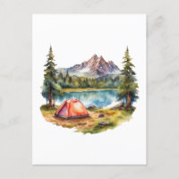 Aquarelles Camping, Wandern und Natur Lover