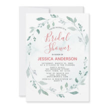 Aquarelles Grün und rosa Brautparty