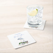 Aquarelles Küstenstrand Picnic Brautparty Rechteckiger Pappuntersetzer (Vor Ort)