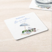 Aquarelles Küstenstrand Picnic Brautparty Rechteckiger Pappuntersetzer (angewinkelt)