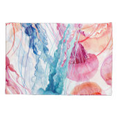 Aquarelles Leben: Blasen und Quallen Kissenbezug (Rückseite)