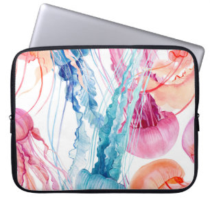 Aquarelles Leben: Blasen und Quallen Laptopschutzhülle