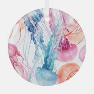Aquarelles Leben: Blasen und Quallen Ornament Aus Glas