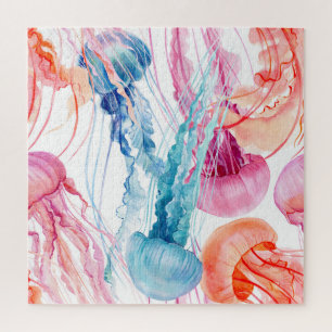 Aquarelles Leben: Blasen und Quallen Puzzle