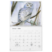 Aquarelleulen-Malereinahaufnahmen Kalender (Jan 2026)