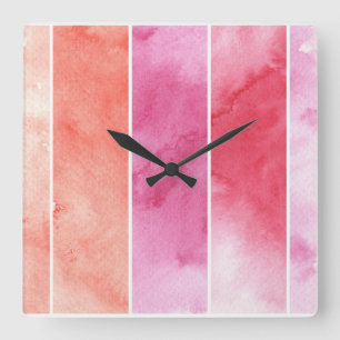 Aquarellfahnenhintergrund für Ihren Entwurf Quadratische Wanduhr