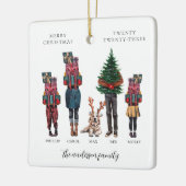Aquarellfamilie Ein Foto Weihnachten Keramikornament (Links)