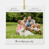 Aquarellfamilie Ein Foto Weihnachten Keramikornament (Rückseite)