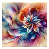 Aquarellfantasy Abstrakt Modernes Fraktal Blume Fotodruck (Vorne)