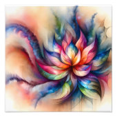 Aquarellfantasy Abstrakt Modernes Fraktal Blume Fotodruck (Vorne)