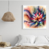 Aquarellfantasy Abstrakt Modernes Fraktal Blume Fotodruck