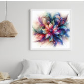 Aquarellfantasy Abstrakt Modernes Fraktal Blume Fotodruck