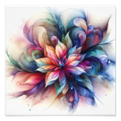 Aquarellfantasy Abstrakt Modernes Fraktal Blume Fotodruck (Vorne)