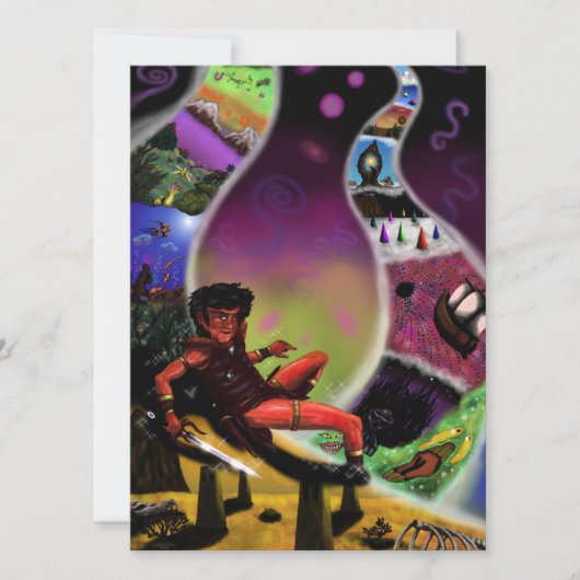 Aquarellfantasy Art Krieger geheime Dimensionen (Vorderseite)