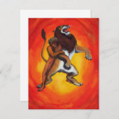 Aquarellfantasy-Herkules Kampfes gegen den wilden  (Vorne/Hinten)