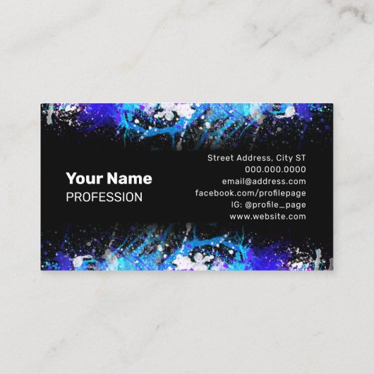 Aquarellfarbe abstrakte Visitenkarte (Rückseite)