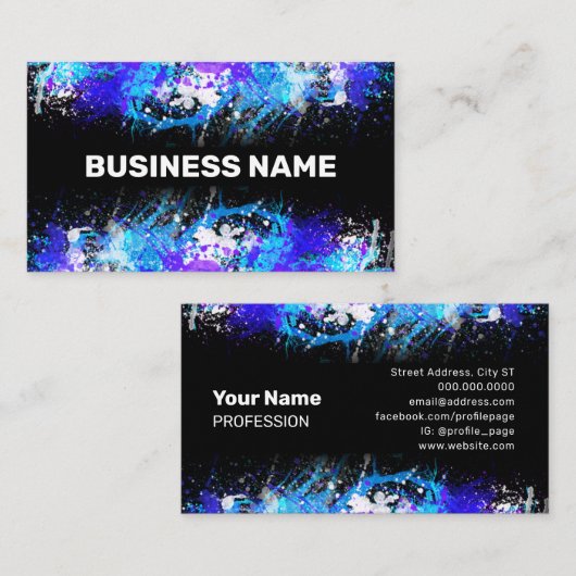 Aquarellfarbe abstrakte Visitenkarte (Vorne/Hinten)
