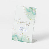 Aquarellfarbe aquamarin bevorzugt Podest-Zeichen Sockelschild (Vorderseite)