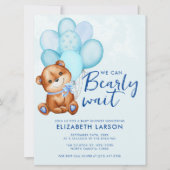 Aquarellfarbe Baby Wait Kinderdusche Einladung (Vorderseite)