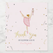 Aquarellfarbe Ballerina Nutcracker Pink Weinetikett (Einzelnes Label)