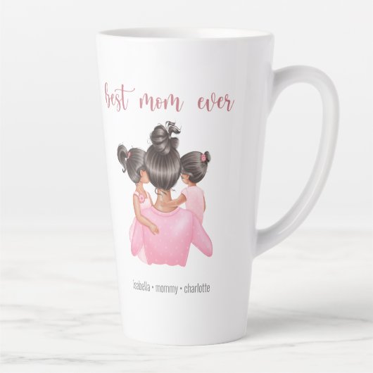 Aquarellfarbe Beste Mama je Personalisiert Milchtasse (Rechts)