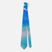 Aquarellfarbe Blau Grün Lässiger Stil Krawatte (Vorderseite)