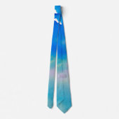 Aquarellfarbe Blau Grün Lässiger Stil Krawatte (Rückseite)