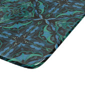 Aquarellfarbe Blau Grüne Azulejo Spanischer Tor Schneidebrett (Ecke)