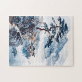 Aquarellfarbe Chinesische Landschaft auf einem See Puzzle (Horizontal)