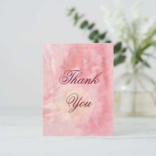 Aquarellfarbe Danke Karte (Stehend Vorderseite)